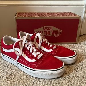 size 8.5 red VANS lace-up shoes
